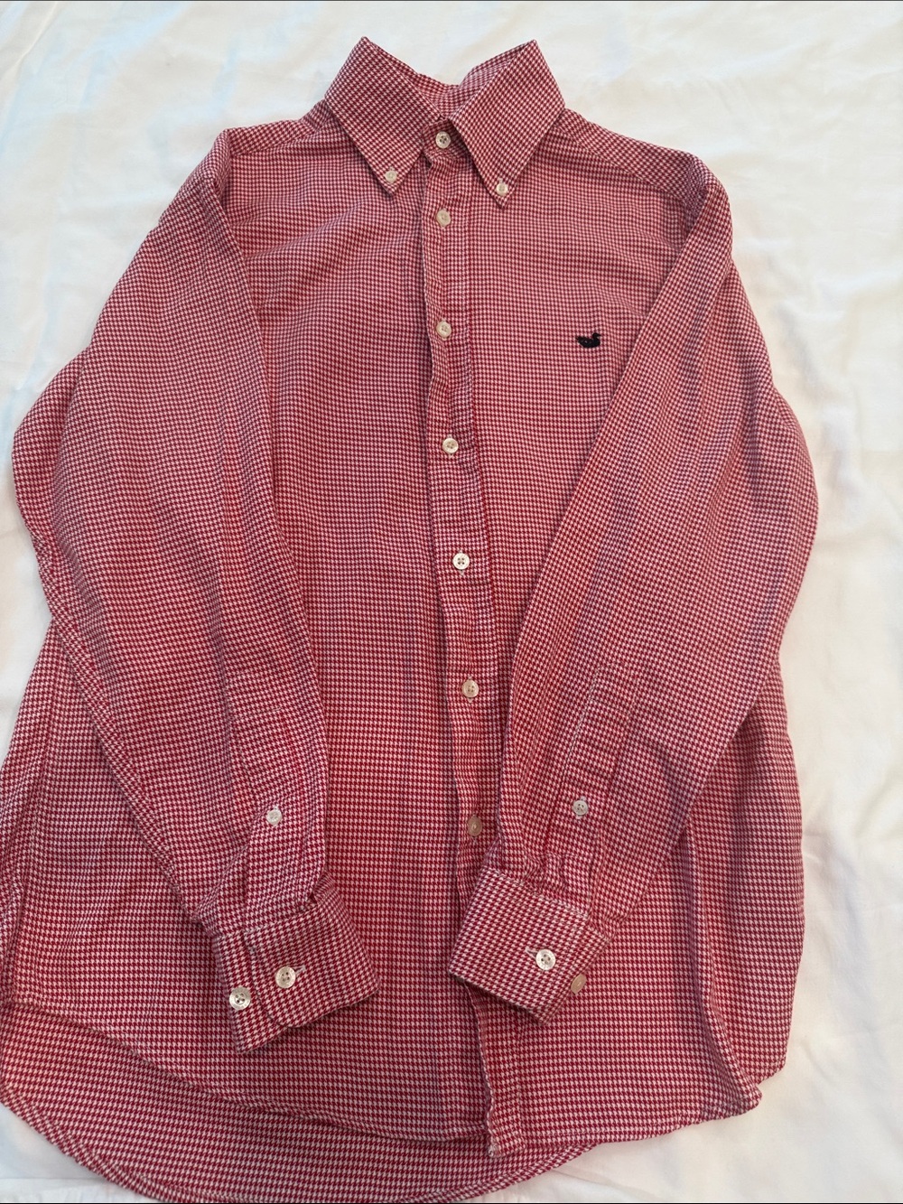 Southern Marsh Red Micro-Check Button-Down Shirt